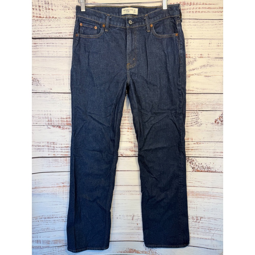 Abercrombie & Fitch The Baggy Low Rise Jeans Women 27 4L Dark Wash Indigo Tall